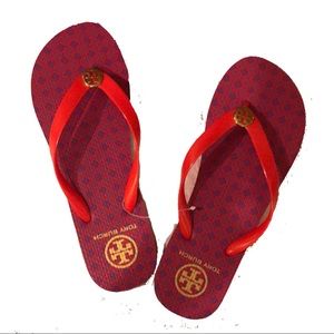 Brand New Tory Burch Hot Pink Flip Flops Sandals